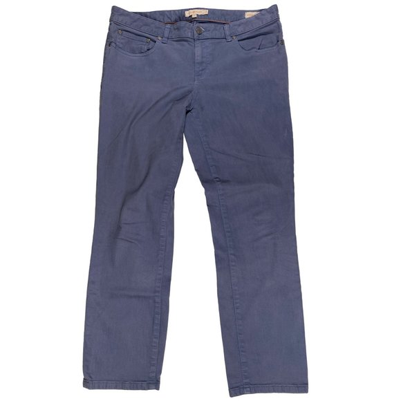 Tory Burch cropped Straight slim chino slate blue size 34x27 - Picture 1 of 10